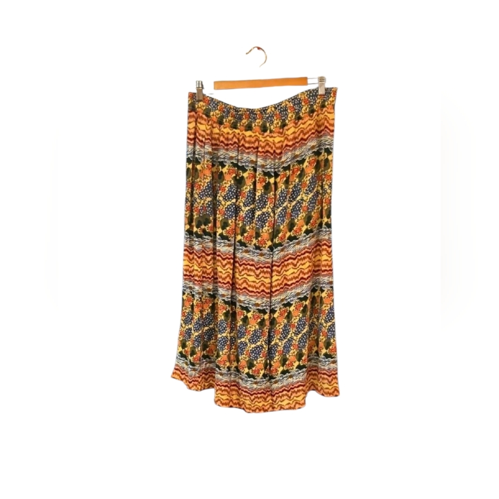 Vintage 90"s Colorful Wide Leg Cropped Pants